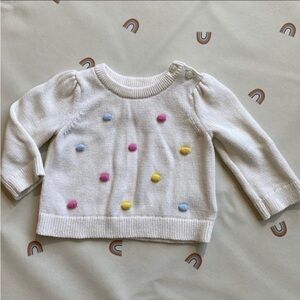 Baby Gap 100% cotton Pom Pom sweater. 3-6 months